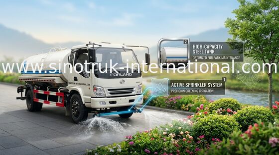 Camion di serbatoio di acqua professionale 7CBM per l'abbellimento/lavaggio urbani della guardavia