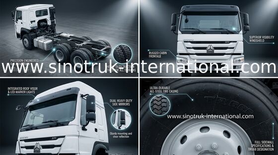 Cabina dell'euro 2 LHD 6X4 336HP HW76 del camion del carico di SINOTRUK HOWO per trasporto