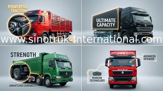 Camion SINOTRUK HOWO del palo del carico del recinto 30-60 tonnellate di capacità 8X4 LHD Euro2