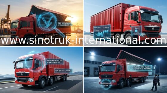SINOTRUK HOWO T5G Wing Van Cargo Truck 8X4 12 spinge il motore Euro4 336HP dell'UOMO di LHD