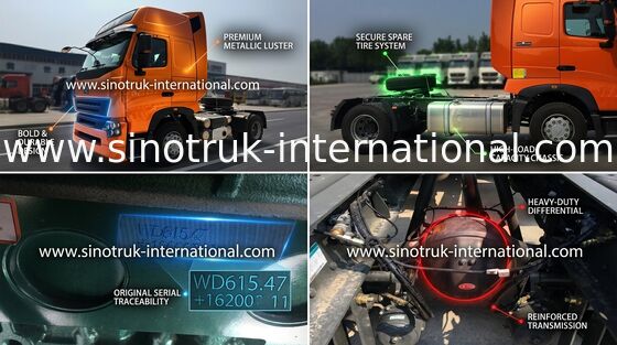 Il camion internazionale del trattore del motore diesel si dirige verso il cantiere