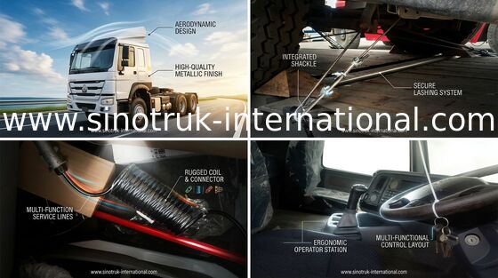 Camion lungo del trattore di tonnellata HOWO della cabina 70 per il cantiere