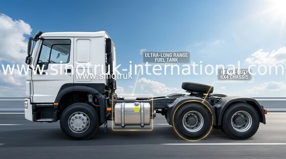 × 4 HW76 di Lhd 10Wheels 400Hp 6 del camion del trattore di Sinotruk Howo bianco