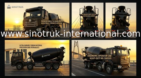 HOWO Mixer Truck 12CBM 380HP H77L Cabina Nera