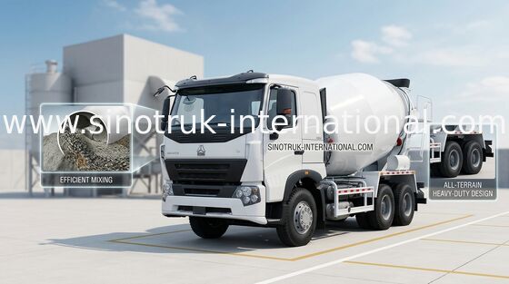 camion SINOTRUK HOWO A7 336HP 6X4 LHD ZZ5257GJBN3647N1 della betoniera 9CBM