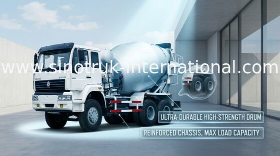 Grande camion di miscelazione del cemento del rimorchio 290HP 6X4 del calcestruzzo pronto, SGS
