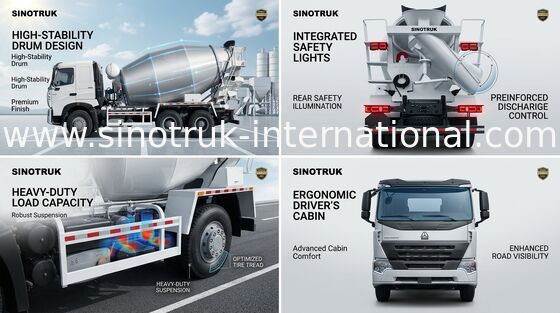 Betoniera montata camion ZZ5257GJBM3647N1 dell'attrezzatura di miscela di calcestruzzo