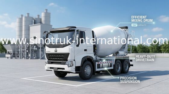 camion 9CBM, miscelatore resistente all'uso della betoniera di 336HP 6X4 LHD A7 del camion del cemento del carro armato