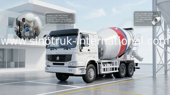 Camion concreto 10CBM 371HP 6X4 LHD del miscelatore di cemento di ZZ5257GJBN3841W