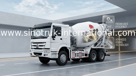 camion ZZ5257GJBM3647W della pompa della betoniera di 9CBM 290HP 6X4 LHD
