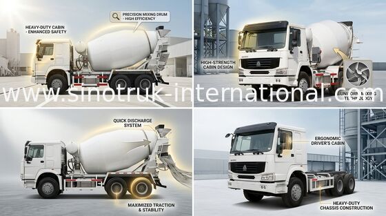 Camion SINOTRUK HOWO 10CBM 336HP 6X4 LHD ZZ5257GJBN3841W della betoniera