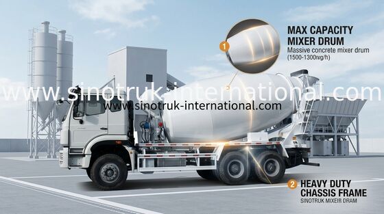 camion Euro2 290HP 6X4 RHD ZZ5255GJBM3846B1 della betoniera di 10CBM SINOTRUK HOHAN