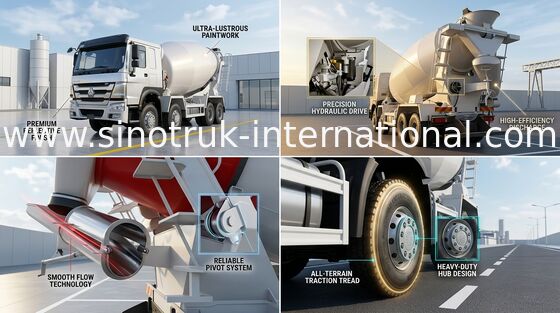 Camion 16CBM 371HP 8X4 LHD ZZ1317N3667A della betoniera di SINOTRUK HOWO