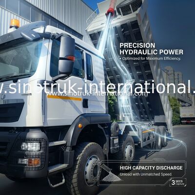 26.91CBM Potente HOWO TX 8x4 Tipper Dump Truck Con 12.00R20 Ruota