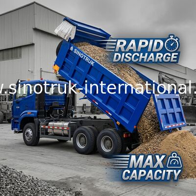 Potente versatile HOWO 6x4 380HP Blu Dump Truck Con 20CBM Box Cargo Quadrato E Acqueproof Tarpa Flip Cove