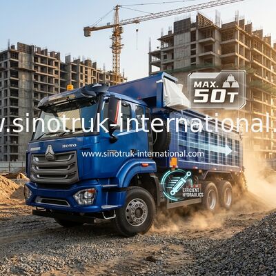 SINOTRUK HOHAN NEW HOWO 30 - 40 tonnellate RHD 10 ruote Tarpaulin per la costruzione Blu Alta efficienza sollevamento e scarico