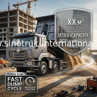 5300*2300*1500mm Cargo Box Heavy Duty Dump Truck per il trasporto fluido del carico RHD / LHD Tipo di guida