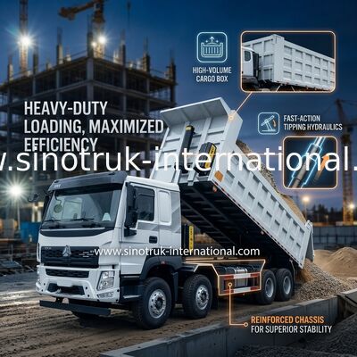 SINOTRUK HOWO 380HP camion a 12 ruote LHD 31 tonnellate 20-30CBM V7-X Cab