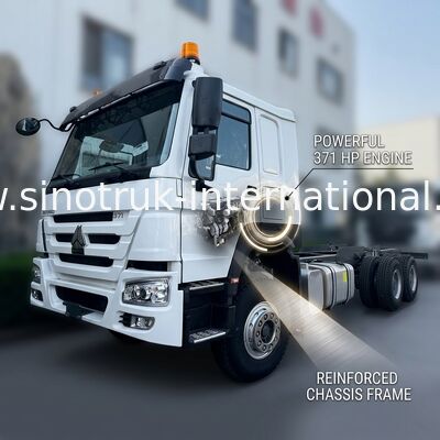 SINOTRUK HOWO Camione Chassis SINOTRUK Motore 371HP 6 × 4 RHD Con Luce di Avvertimento Utilizzato in Camionino Cargo Camionino Acquario