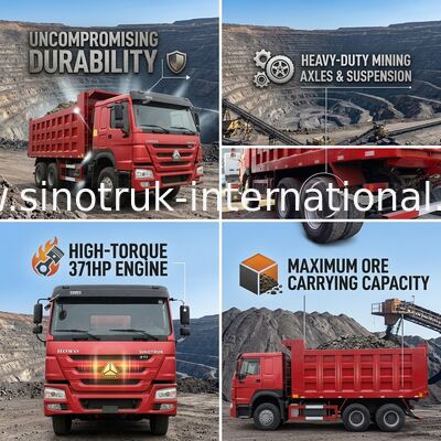 Usato Sinotruk Howo 6x4 Dump Truck 371hp Heavy Duty