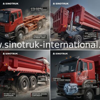 Sinotruk Hohan New Howo Tipper Dump Truck N7 8 × 4 12 Ruote 380HP Lhd o Rhd Con Contenitore di tipo Tarpaulin U