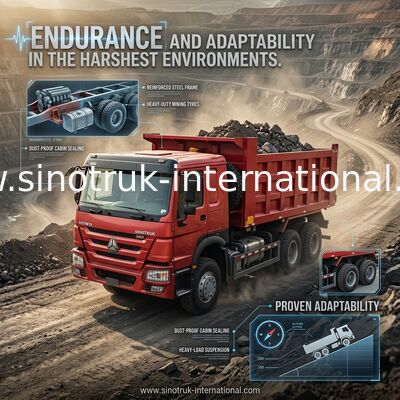 Autocarro con cassone ribaltabile ribaltabile SINOTRUK Howo 380HP LHD 6X4 ROSSO