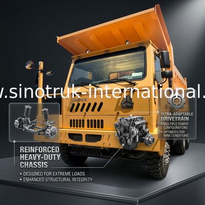 Sinotruk Howo Mining Tipper Dump Truck 90Tons 6 × 4 Corpo di carico in acciaio ad alta resistenza