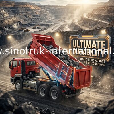 SINOTRUK HOWO N7 Tipper Dump Truck 6 × 4 10 Ruote 380 HP Per l'esportazione Tipo U Facile da scaricare