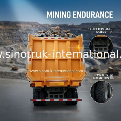 SINOTRUK Heavy Duty Tipper Dump Truck LHD con cabina scheletrica ad alta resistenza unilaterale 371HP