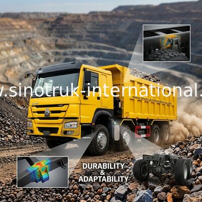 Giallo estraente del × 4 RHD delle ruote 400Hp 8 di Sinotruk Howo Tipper Dump Truck 12