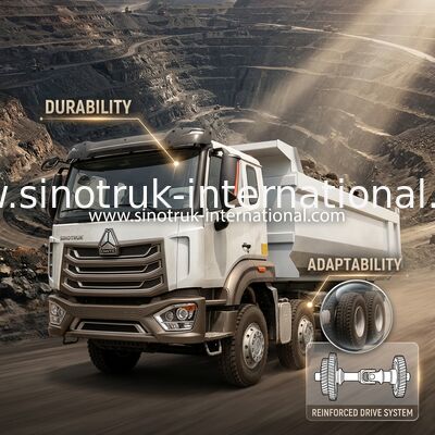 Autocarro con cassone ribaltabile di HOWO N7 LHD 12wheels 8X4 400HP per estrazione mineraria