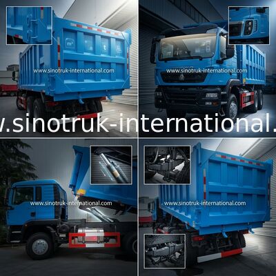 Ruote blu HOWO Tipper Dump Truck High Horsepower 371HP di LHD 6×4 10