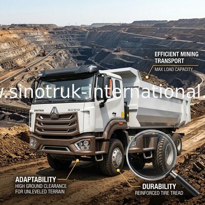 Autocarro con cassone ribaltabile della carrozza LHD 12wheels 8X4 400HP di HOWO N7 per l'estrazione mineraria del tipo di U