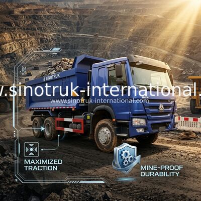 Full DriveConsumo di carburante basso 380 CV Blu HOWO Tipper Truck RHD 6×6 10 ruote