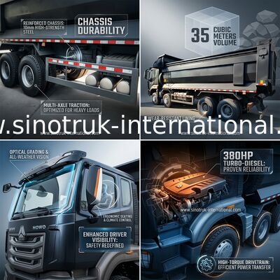 RHD 8×4 12 ruote HOWO TIPPER TRUCK 380HP