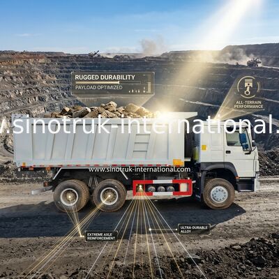 RHD 6×6 10 ruote Bianco HOWO Tipper Truck Full Drive Alta potenza 380 CV