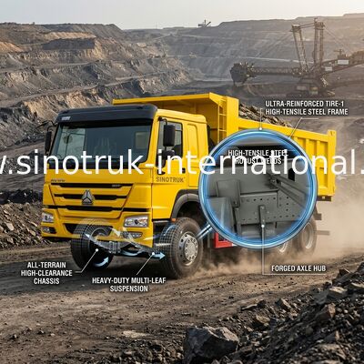 10 alto consumo di cavalli vapore 400HP HOWO Tipper Dump Truck Low Fuel delle ruote