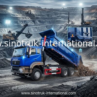 SINOTRUK HOWO Camionetto di scarico a capovolgimento 6 × 4 10 ruote RHD 380 HP U Tipo 1