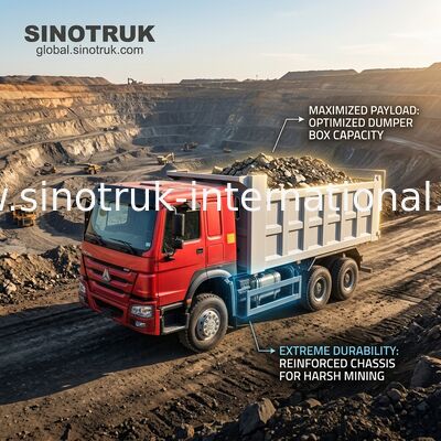 Sinotruk Howo Tipper Dump Truck 400 HP 6 × 4 20CBM Front Lifting cilindro idraulico