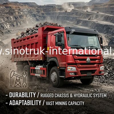Autocarri con cassone ribaltabile rosso di HOWO SINOTRUK 10 - carico cubico 25 del tester 25 - 40t ZZ3257N3847A