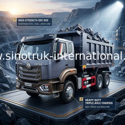 Sinotruk Nuovo Howo Tipper Dump Truck 6 × 4 10 Ruote 380 HP Per l'esportazione