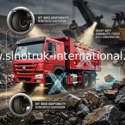 AUTOCARRO CON CASSONE RIBALTABILE ROSSO del RIBALTATORE di SINOTRUK HOWO 371HP 6x4 LHD