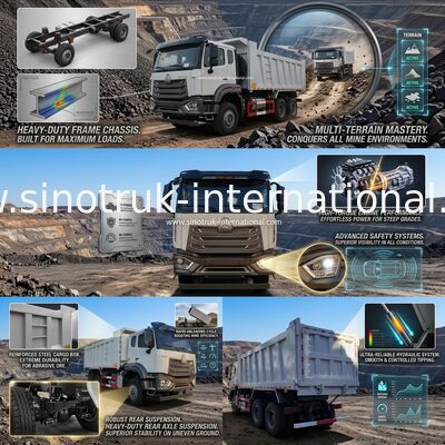 Industria resistente di SINOTRUK HOHAN Tipper Dump Truck For Mining