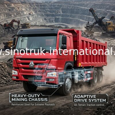 Estrazione mineraria del × 4 di Sinotruk Howo Tipper Dump Truck 12Wheels 400Hp 8