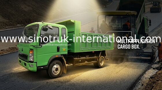 Acciaio ad alta resistenza verde di Tipper Dump Truck Howo 116hp