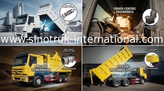 Sinotruk 400hp di Howo 6 x 4 10 delle ruote sollevamento medio di Tipper Dump Truck