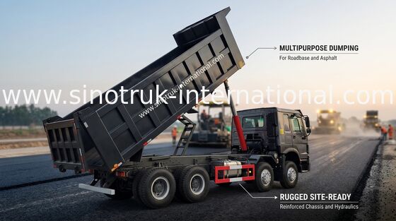 12 autocarro con cassone ribaltabile di Sinotruk HOWO 8X4 delle ruote 400hp per estrazione mineraria