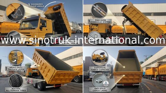 10 tonnellate 16 - 20 CBM dell'autocarro con cassone ribaltabile delle ruote HOWO ZZ3257N3847A 30