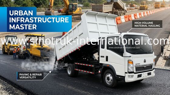 Affare di costruzione Tipper Dump Truck Sinotruk Howo 116hp