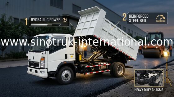 Autocarri con cassone ribaltabile di bassa potenza di Sinotruk Howo 4×2 Rhd 8 tonnellate 116hp